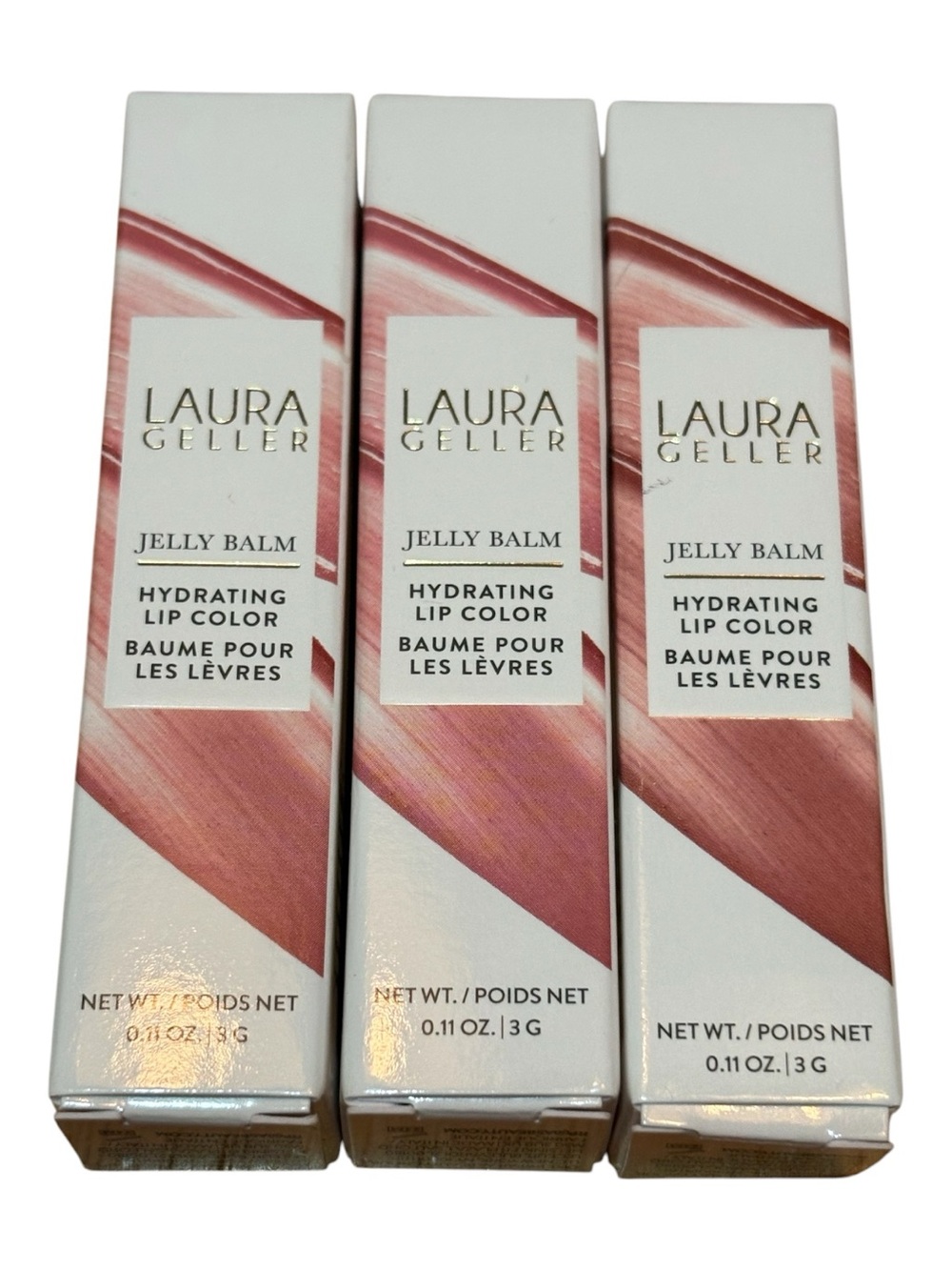 Laura Geller Hydrating Jelly Balm Lip Color Trio-In the Buff & A Latte Love-New